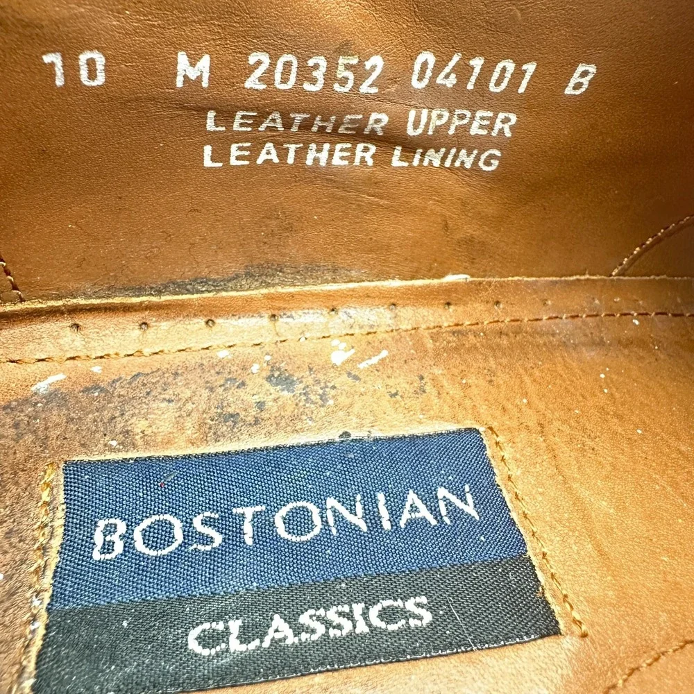 Bostonian Classics Oxford Mens 10 Burgundy Leather Cap Toe Brogue 20352